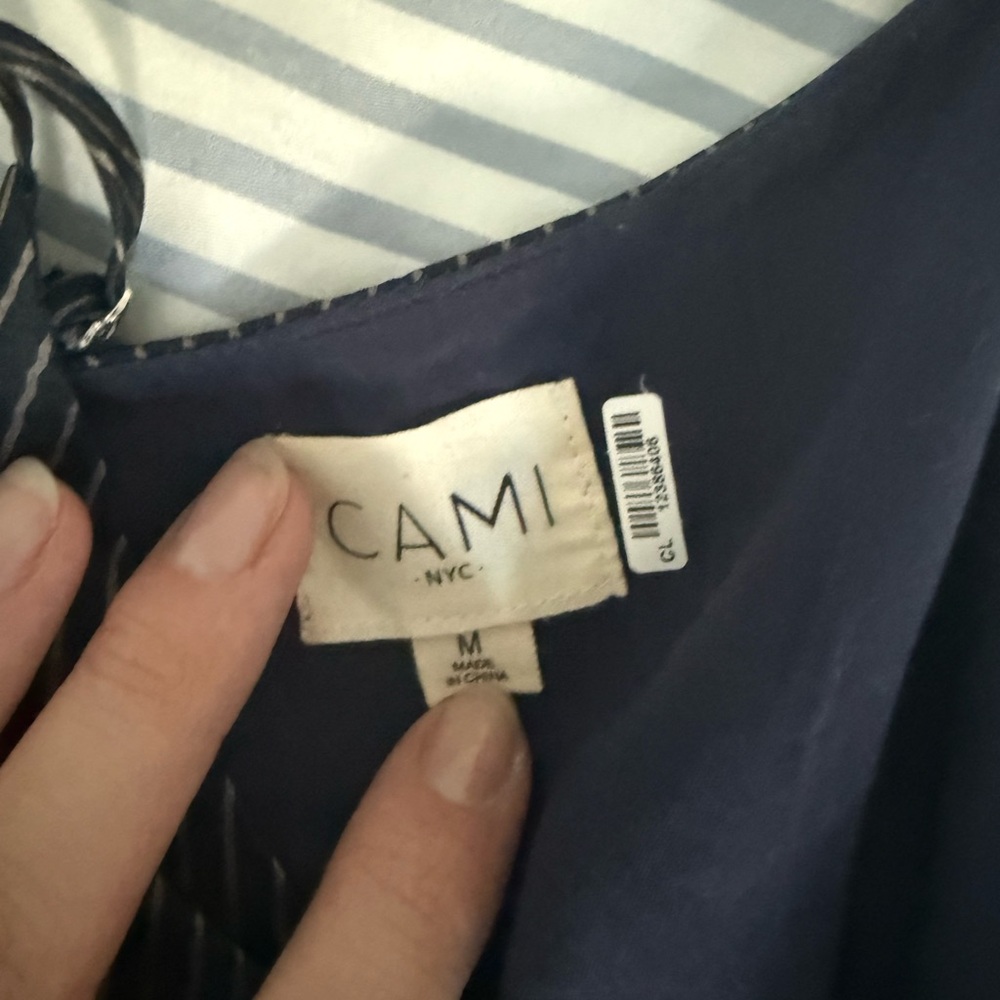 Cami NYC Olivia Pencil Stripe 100% Silk Tank - Picture 2 of 7